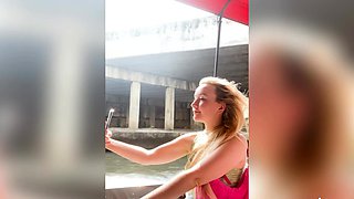 Lovita Fate, sexy angel in bikini by the pool