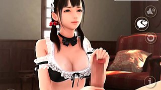 Maiden with big breasts gets naughty in cowgirl style