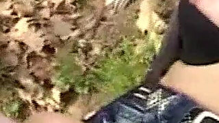Outdoor sex with an amateur Italian couple, redhead wife, and her dude