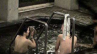 Desirable amateur Asian ladies taking a bath on hidden cam