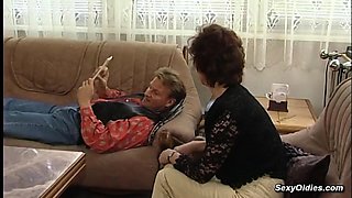 Hairy pussy granny is licked and fucked