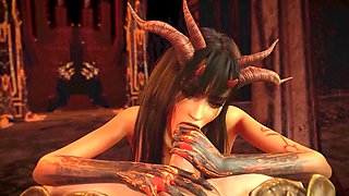 3D succubus rides in cowgirl position in steamy animated sex scene