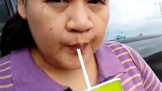 sexy Molly waiting friend and she pee on public road