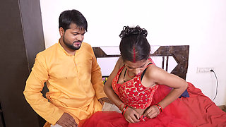 Real Indian Desi Teen Bride Fucked in Ass and Pussy on Suhaag Raat new married couple hindi audio