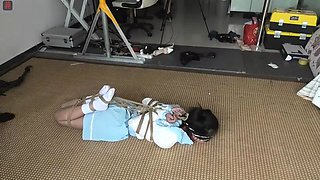 Chinese bondage in white socks