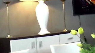 Threesome bang for sexy pierced redhead chick