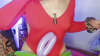 I Have Fun with My Balloons in the Boss's Office!! Part 1