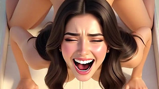 Cute beutiful girl getting fuck in bathroom
