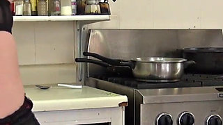 PAWG MILF takes BWC from behind for kitchen creampie