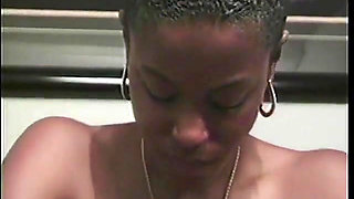 Horny black dude bangs a black slut hard after getting a blowie