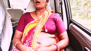 Telugu Step Mom Car Sex Long Drive for Sex with Step Son, Telugu Dirty Talks.