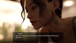 Move The Chains #14 - Horny Tattooed Asian Girl Loves The Taste Of Cum In The Morning