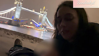 Blowjob on London bridge with egg sucking