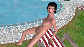 3D Animated Sex Videos: Beautiful Girl Masturbating with a Banana