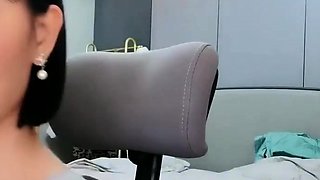 Glamour babe with big boobs masturbates in lingerie