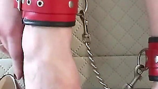 Dipping and Feet Play in Classic High Heels When My Legs Is Bondage