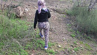 Horny Stepson Begged Me to Cum in My Hairy Pussy Outdoors in a Park