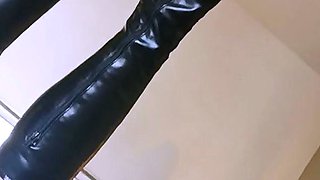 Glamour babe with big boobs masturbates in lingerie