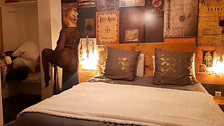 Amateur Blonde Mature Wife Enjoys Sex Pleasure in Tights