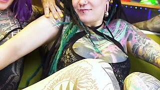 Two Babes Get Their Holes Stretched Wide Gaped with Big Toys and a Helping Hand