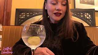 Cheating Wife Fucks Employee in Pub Toilet While Husband Waits Outside and Gets a Surprise Load All Over Her Face