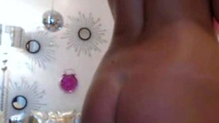 Russian Brunette Oils Big Tits on Webcam