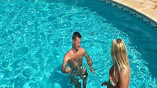 The pool fuck with creampie