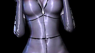 3D Short Hair Slut Asian Whore Wearing Sexy Lingerie Got Fucked so Hard