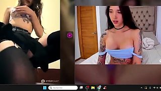 Glamour babe with big boobs masturbates in lingerie