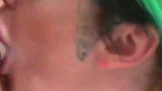 Wild Tattooed Slut Takes on a Blowbang Session Down at the Gloryhole