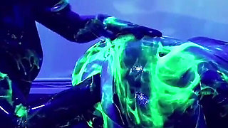 Rubber Double Fisting with Uv Slime