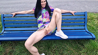 Spreading My Legs in Public Park