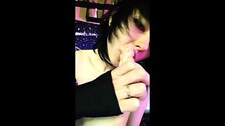 Emo teen toe sucking