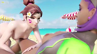 DVa gets hands-on with Sombra in a steamy comic scene