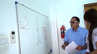 Thai student fucks her teacher in class