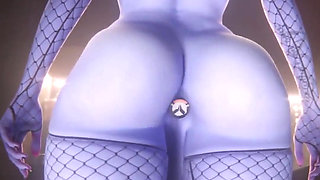 Fat Ass Widowmaker Twerks Her Ass with Her Transgender Cock Ready to Fuck
