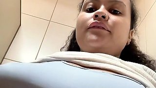 Risky Public Bathroom Pussy Play