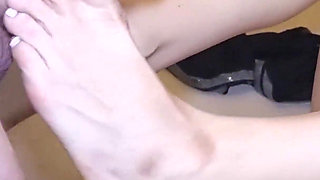 Femdom Slave Licks Mistress's Feet. Eating Cum From Feet. Ep 22402