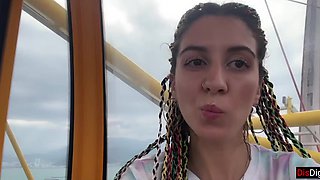 Katty West jerked off a horny dude while on the ride