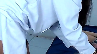 My nurse stepsister receives double cum from my husband in her mouth and on her feet, we made a delicious threesome blindfolded