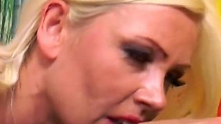 Hot blonde with huge tits seduced boss and fucks hard