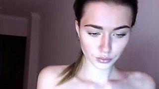 Petite small tit babe with perfect pussy masturbates