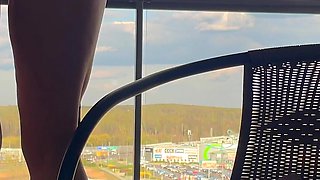 Balcony Wide Open - Solo Masturbation
