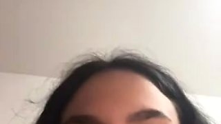 Small titted teen sucks upside down
