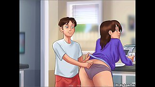 Summertime saga pregnant, gran polla, cartoon creampie