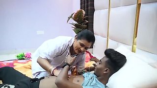 Stepson, Stepfather & Doctor Threesome - Desi Group Sex with Blowjob and Doggy Style