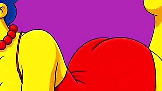 Wife Cheats on Her Husband with a Fitness Trainer. Cartoon. Simpsons Parody