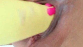 Sexy teen ebony solo toy masturbation
