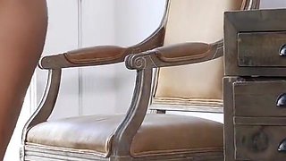 Curvy ebony babe bends over and fucked