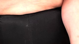 Blonde with big boobs fucked from behind before tit wanking